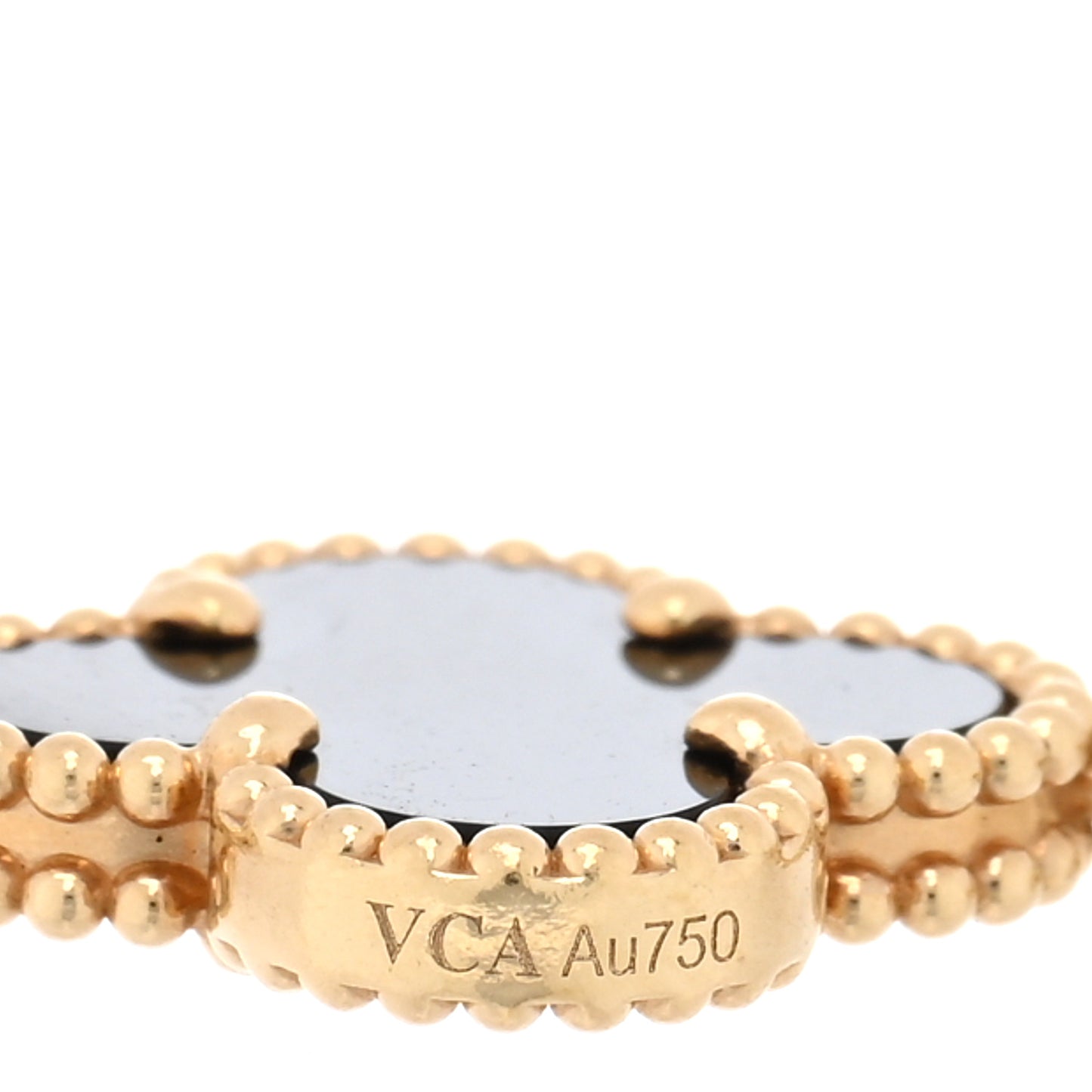 18K Yellow Gold Black Onyx 5 Motifs Vintage Alhambra Bracelet