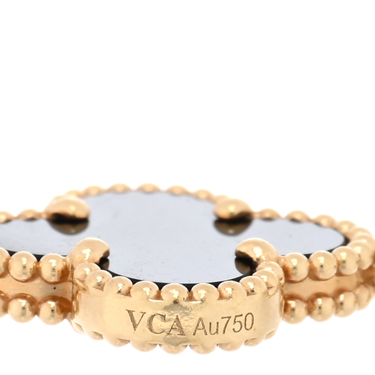 Van Cleef & Arpels 18K Yellow Gold Black Onyx 5 Motifs Vintage Alhambra Bracelet 3 of 4