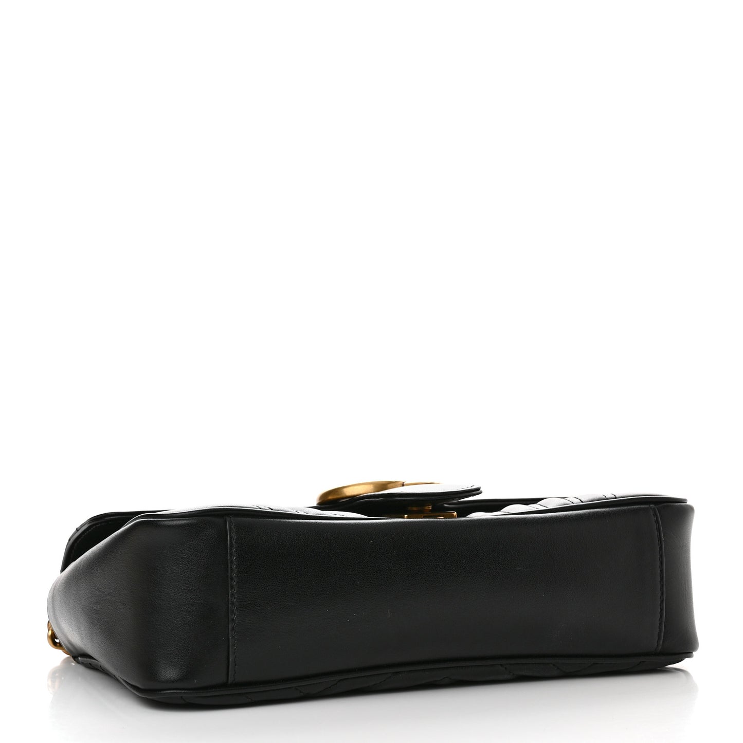 Calfskin Matelasse Small GG Marmont Shoulder Bag Black