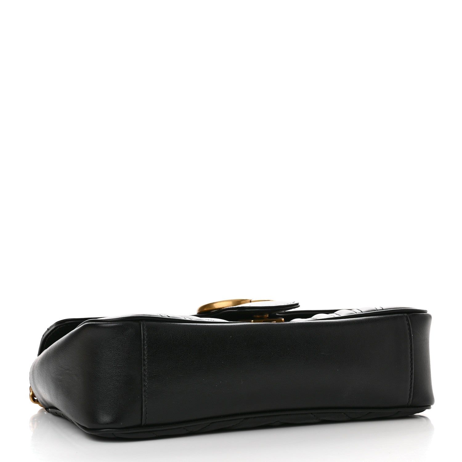 Gucci Calfskin Matelasse Small GG Marmont Shoulder Bag Black 4 of 10