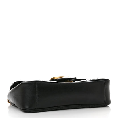 Gucci Calfskin Matelasse Small GG Marmont Shoulder Bag Black 4 of 10
