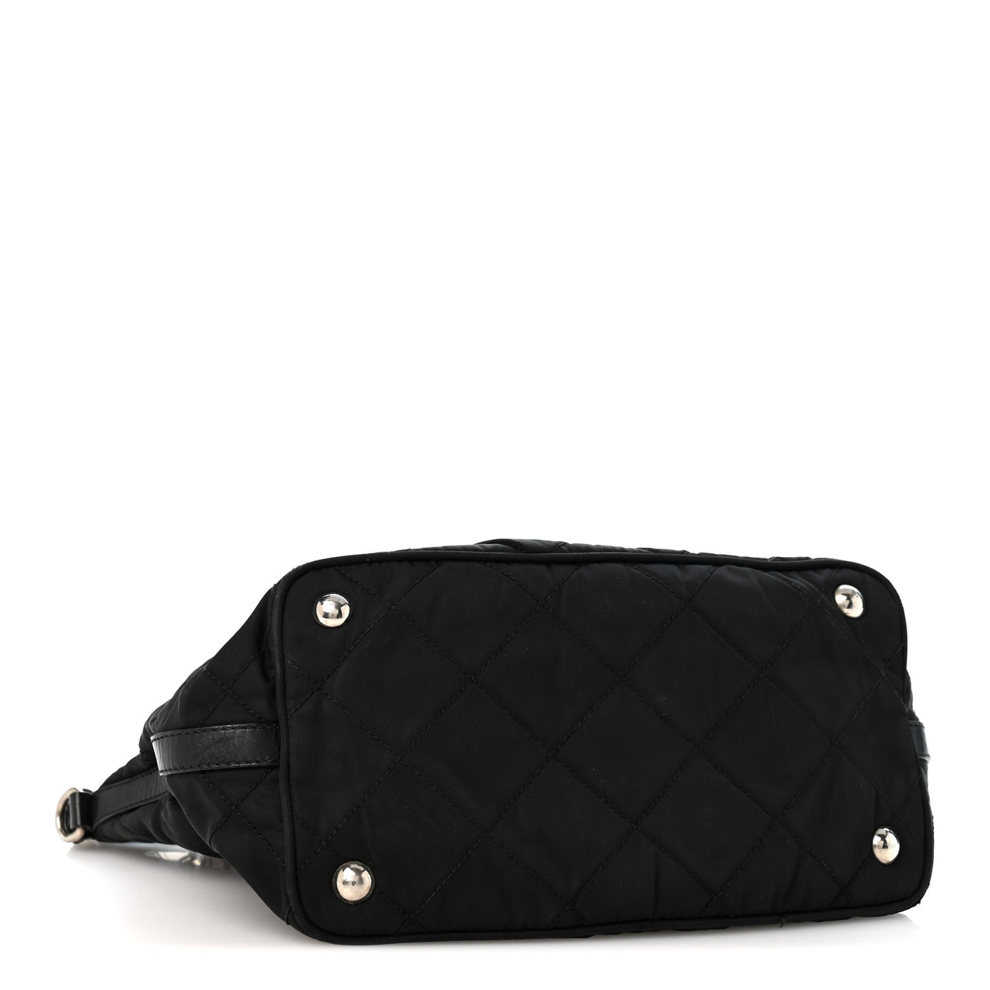 Nylon Tessuto Impuntu Quilted Shoulder Bag Black