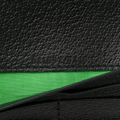 Gucci X ADIDAS Monogram Textured Dollar Calfskin Trefoil Embossed Wallet On Chain Blue 6 of 11