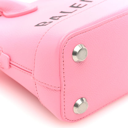 Balenciaga Signature Grained Calfskin Logo XXS Ville Top Handle Bag Rose Bubblegum Black 8 of 9