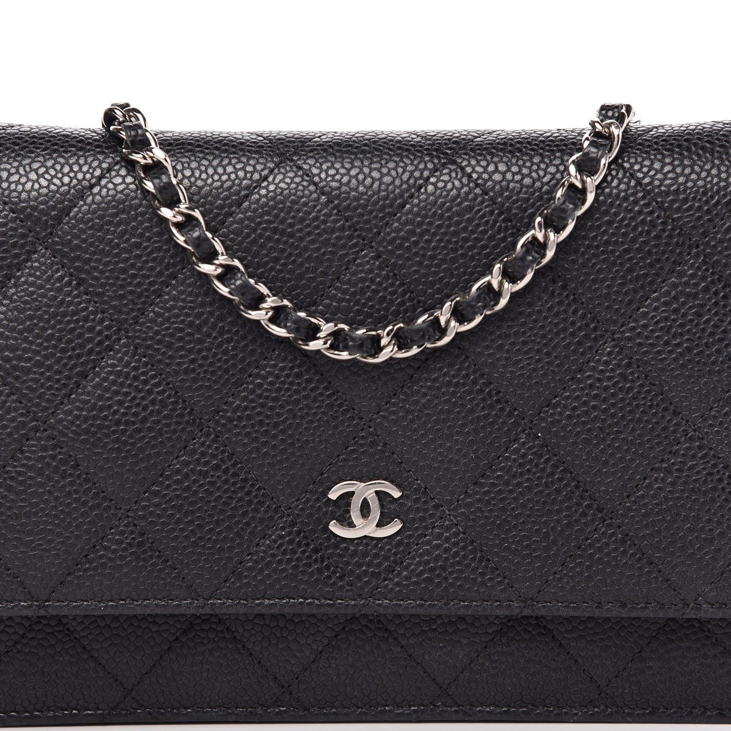 Chanel Caviar Quilted Wallet On Chain WOC Black 11 of 12