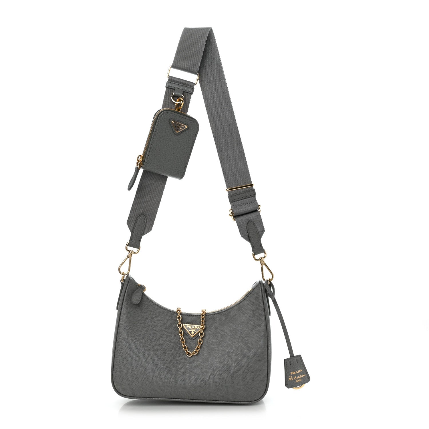 Prada Saffiano Re-Edition 2005 Shoulder Bag Ardesia 1 of 11