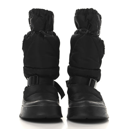Prada Re-Nylon Gabardine Rubber Triangle Logo Mens Padded Snow Boots 8.5 Black 2 of 7