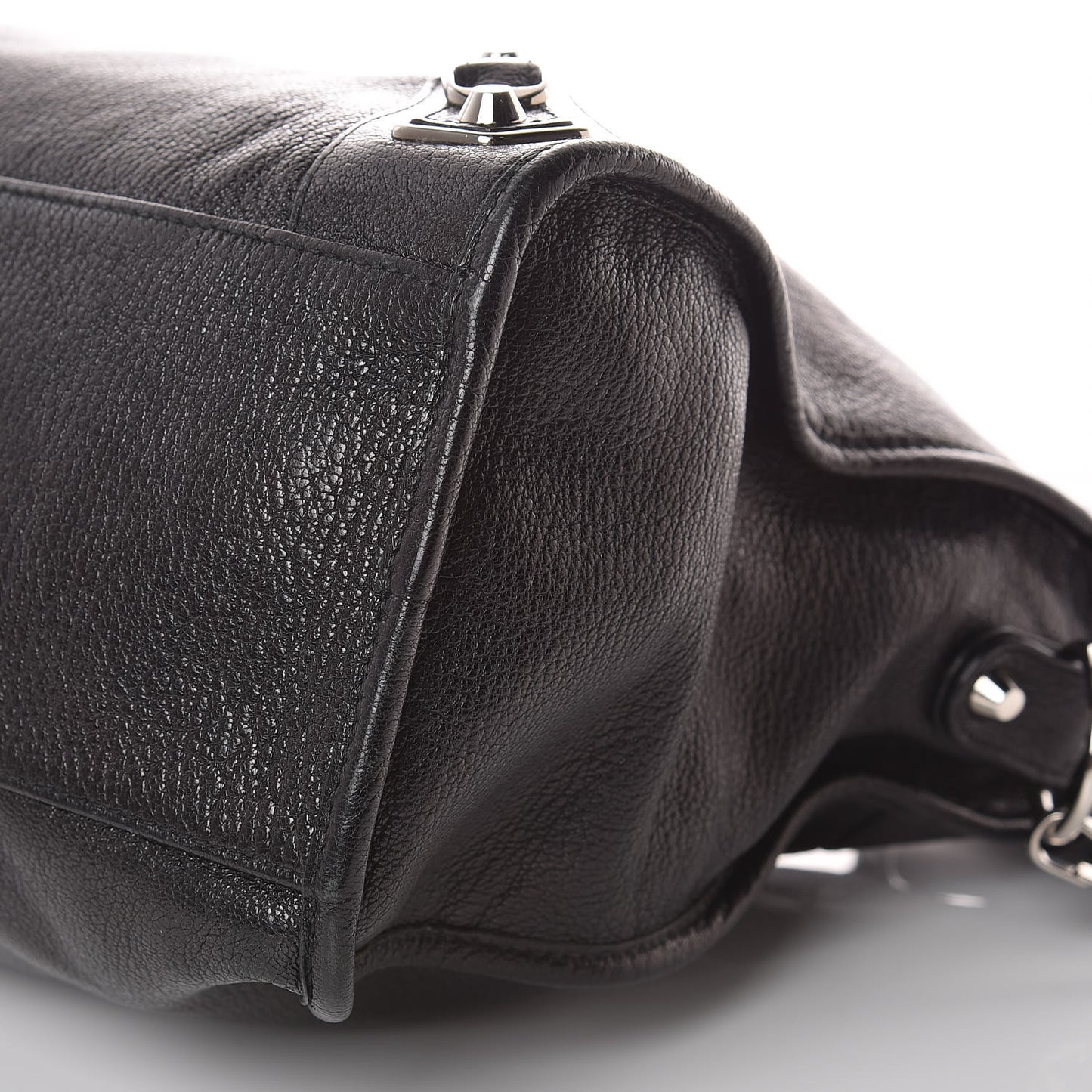 Chevre Silver Metallic Edge Hardware City Black