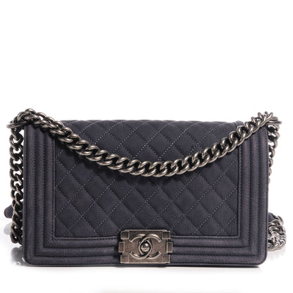 Chanel Suede Calfskin Medium Boy Flap Grey 1 of 8