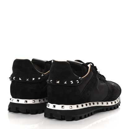 Valentino Garavani Suede Nylon Camouflage Womens Soul Rockstud Sneakers 38 Black 7 of 16