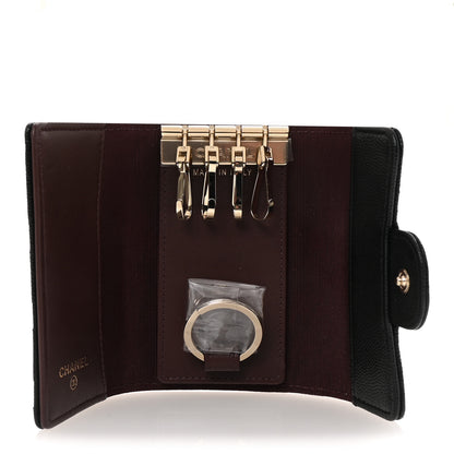 Chanel Caviar Quilted Classic 4 Key Holder Wallet Black 5 of 9