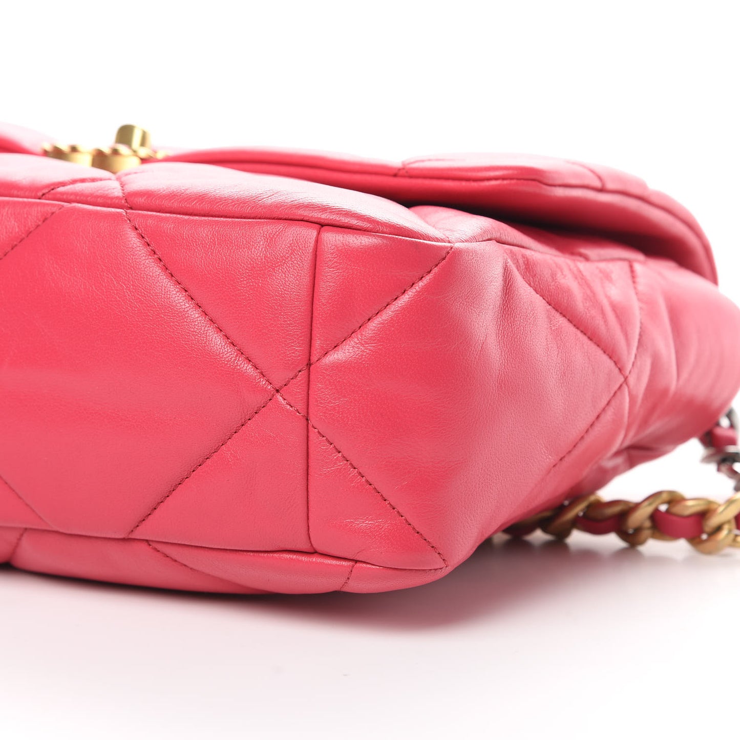 Lambskin Quilted Large Chanel 19 Flap Dark Pink