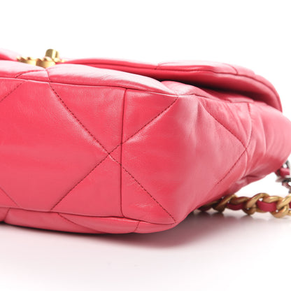 Chanel Lambskin Quilted Large Chanel 19 Flap Dark Pink 10 of 12