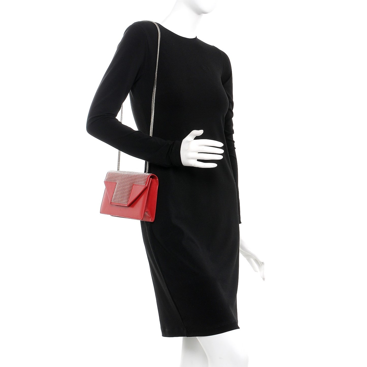 Calfskin Studded Small Betty Red
