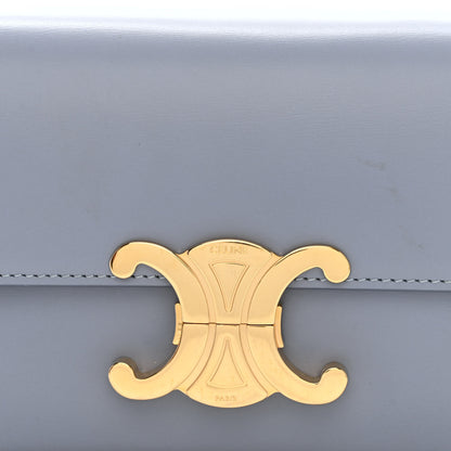 Celine Shiny Calfskin Triomphe Shoulder Bag Artic Blue 10 of 12