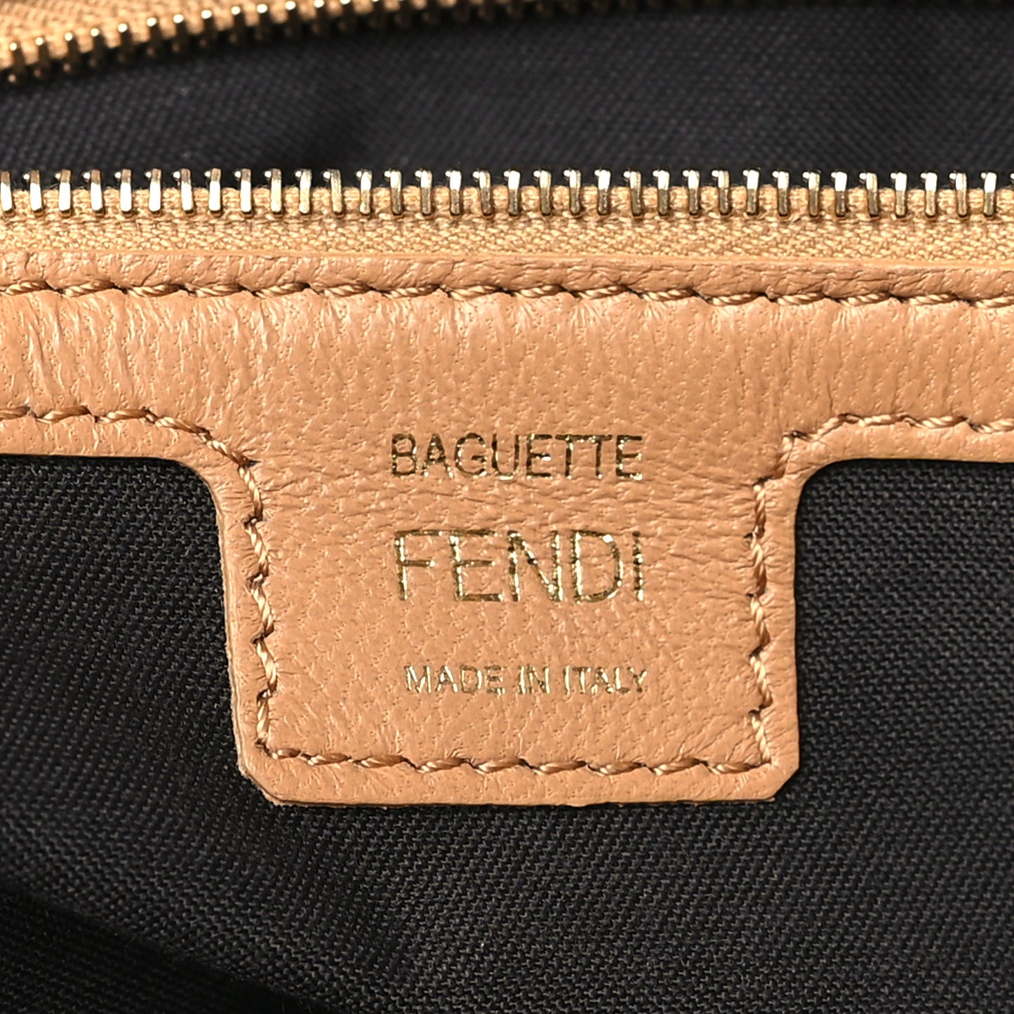 Nappa FF 1974 Embossed Baguette Miele Scuro