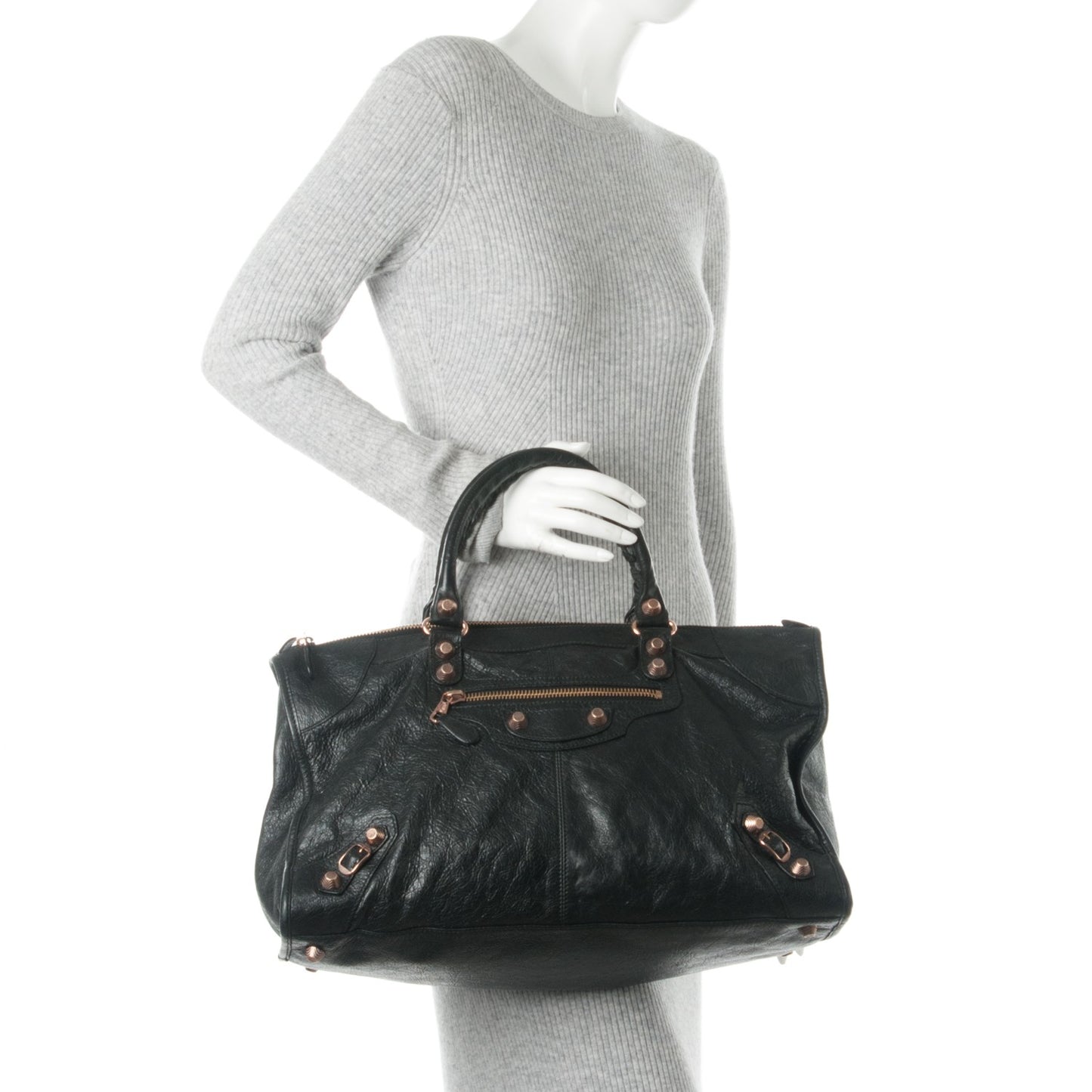Agneau Giant 12 Rose Gold Hardware Work Black