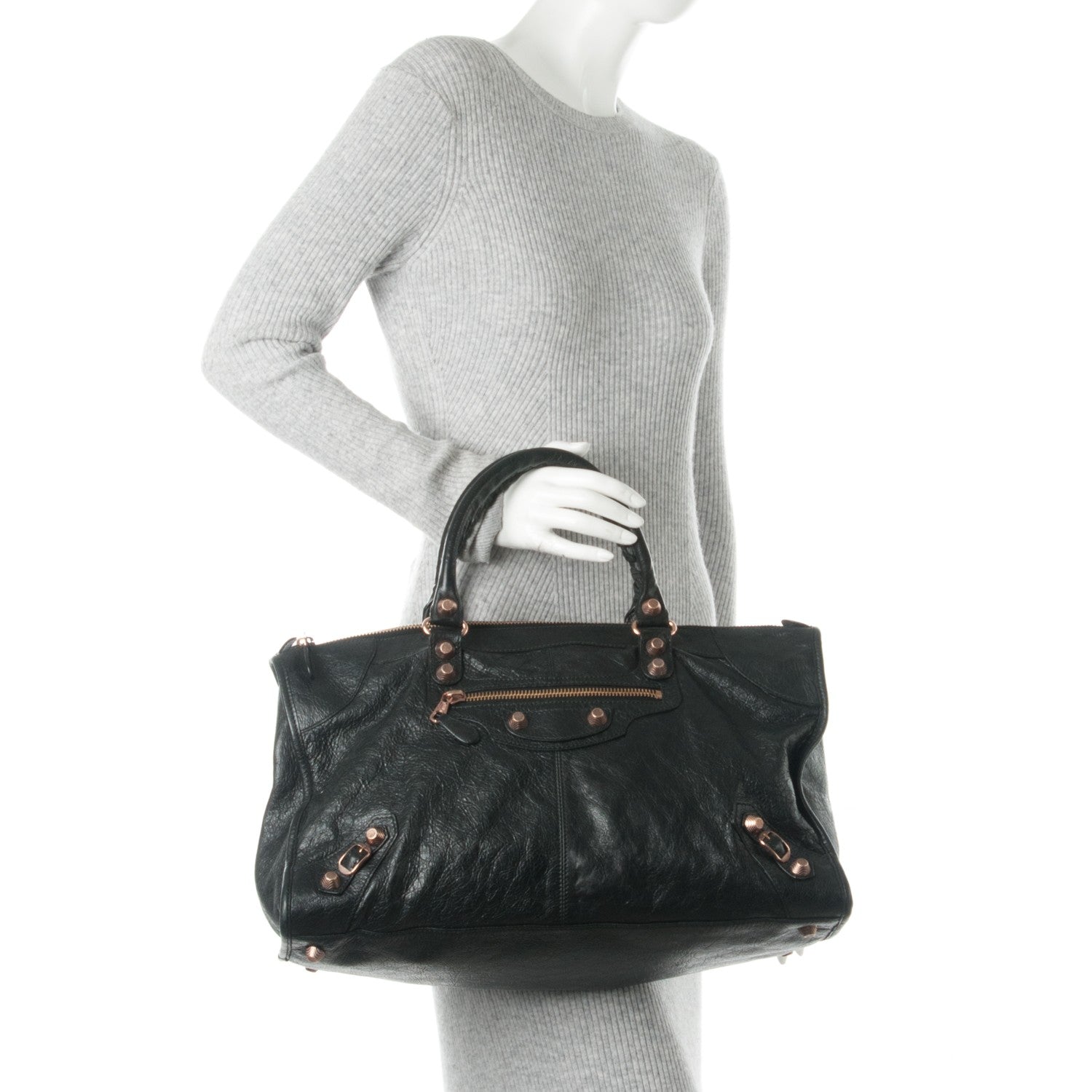 Balenciaga Agneau Giant 12 Rose Gold Hardware Work Black 2 of 8