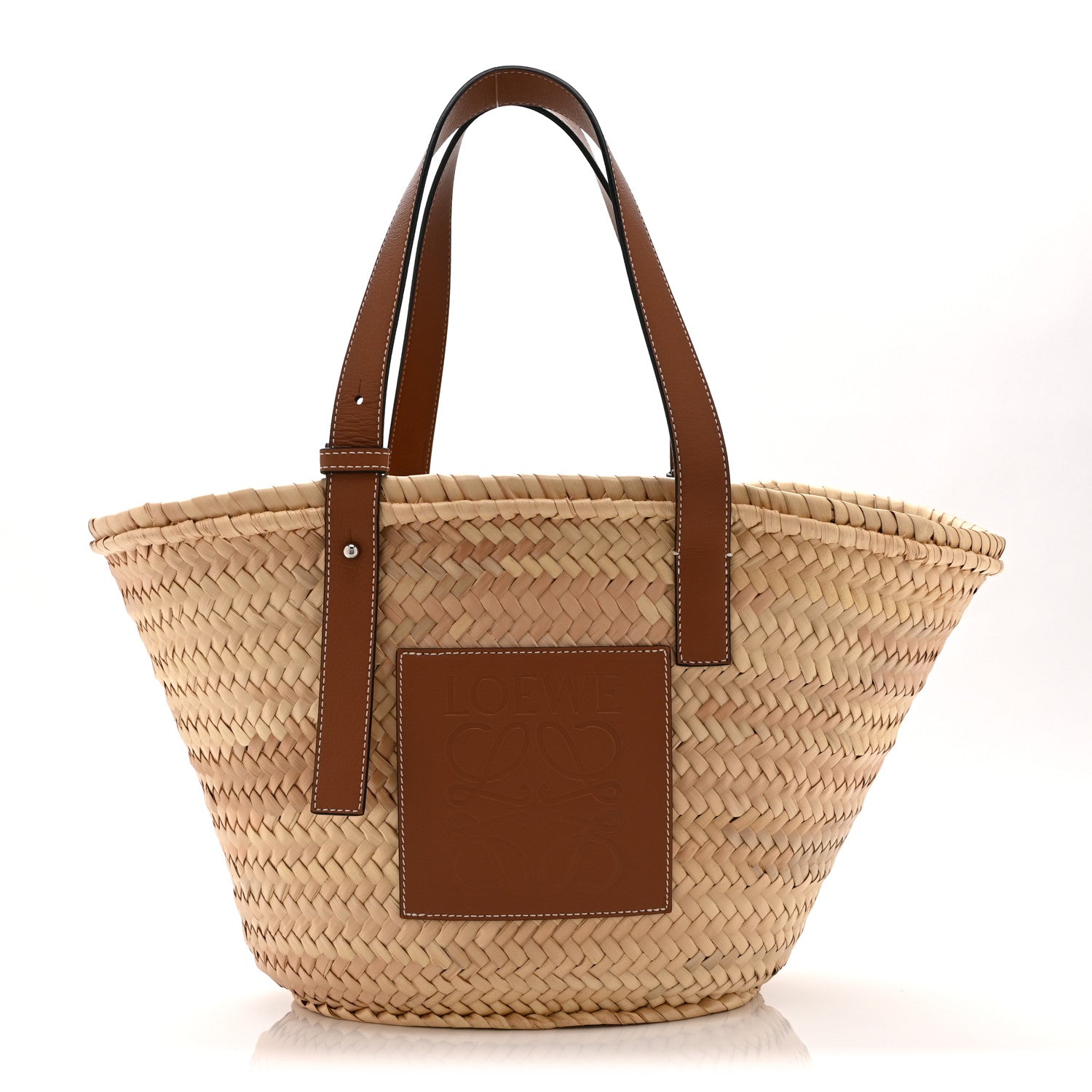 Loewe Raffia Medium Basket Tote Bag Natural Tan 1 of 10