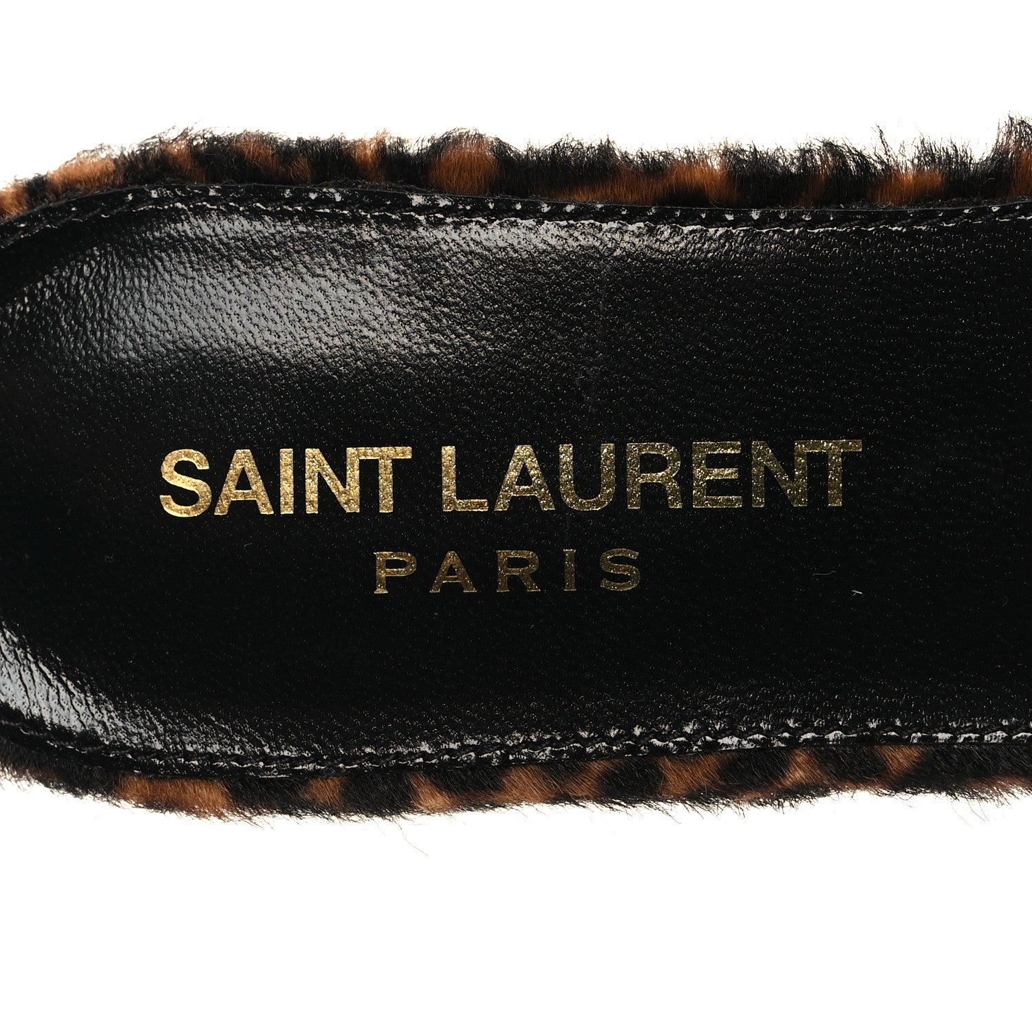 Saint Laurent Calf Hair Leopard Print Tribute 05 Slide Sandals 36 Manto Natural 8 of 9