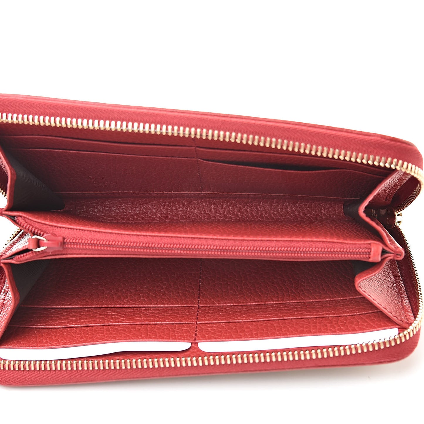 Monogram Dollar Calfskin Zip Around Wallet Beige Ebony Rosso