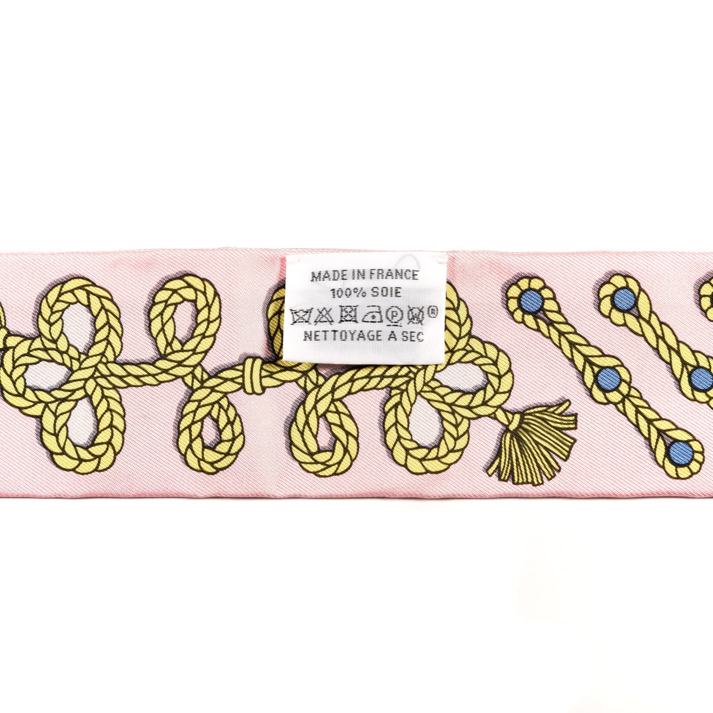 Silk Galons Et Brandebourg Twilly Rose Pale Bleu Jean