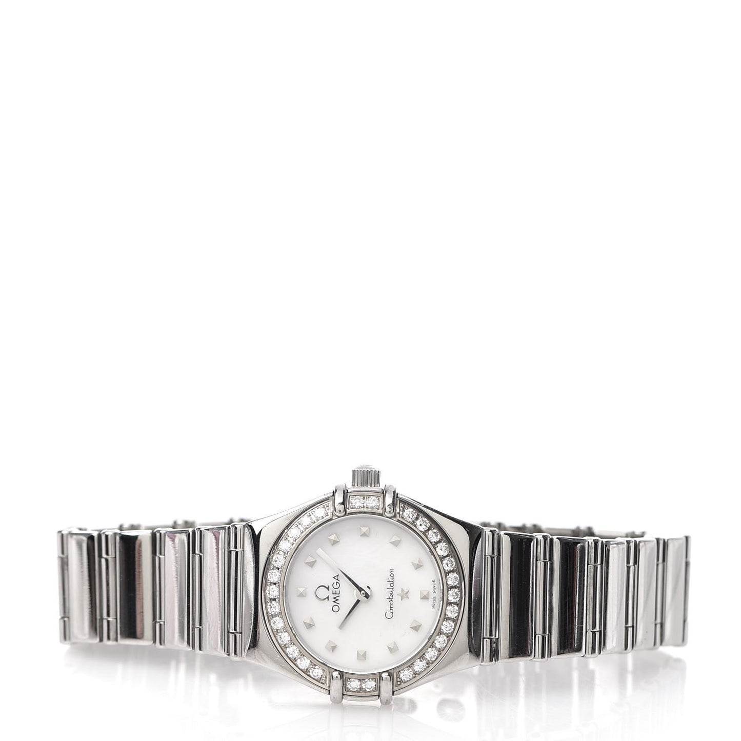 Stainless Steel Diamond Bezel Mother of Pearl 22mm Constellation My Choice Quartz Watch 1465.71.00