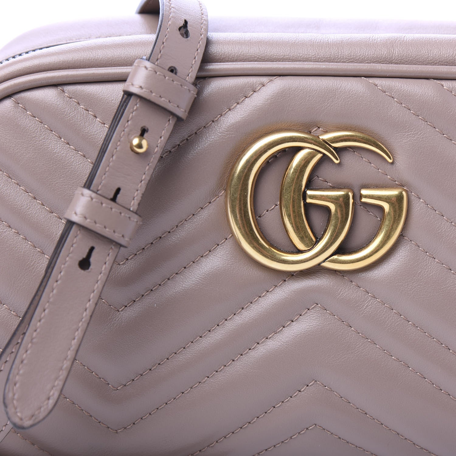 Gucci Calfskin Matelasse Small GG Marmont Chain Shoulder Bag Porcelain Rose 11 of 12