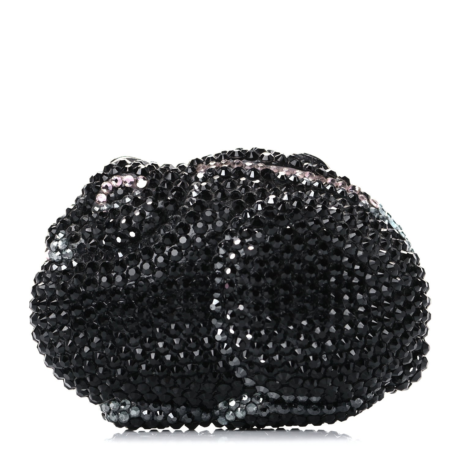 Judith Leiber Swarovski Crystal Minaudiere Rabbit Pill Box Black 1 of 12