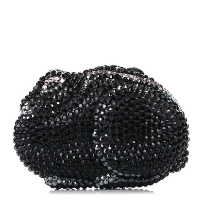 Judith Leiber Swarovski Crystal Minaudiere Rabbit Pill Box Black 1 of 12