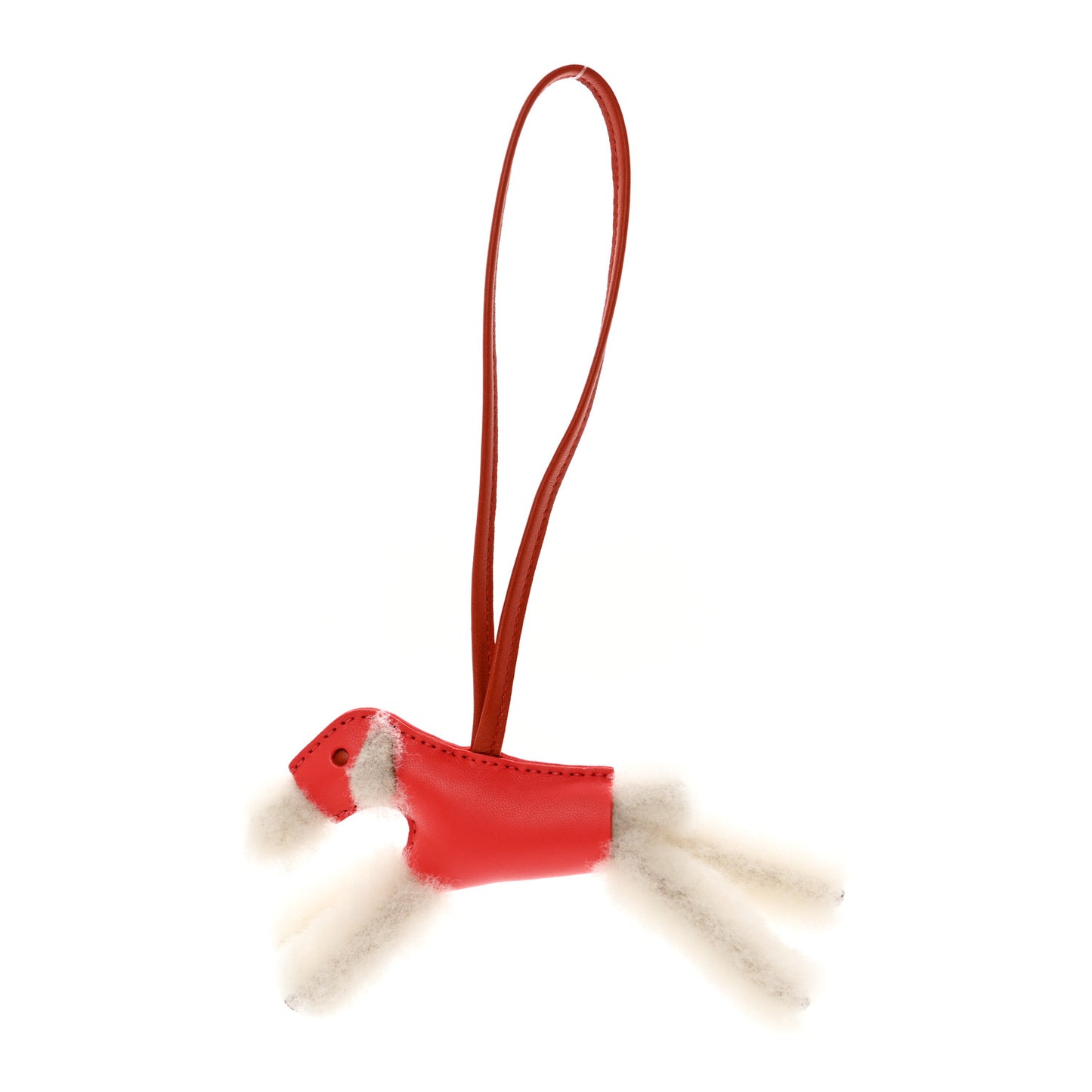 Milo Lambskin Shearling Budy Charm Orange Poppy