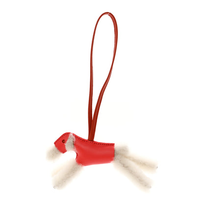 Hermes Milo Lambskin Shearling Budy Charm Orange Poppy 1 of 6