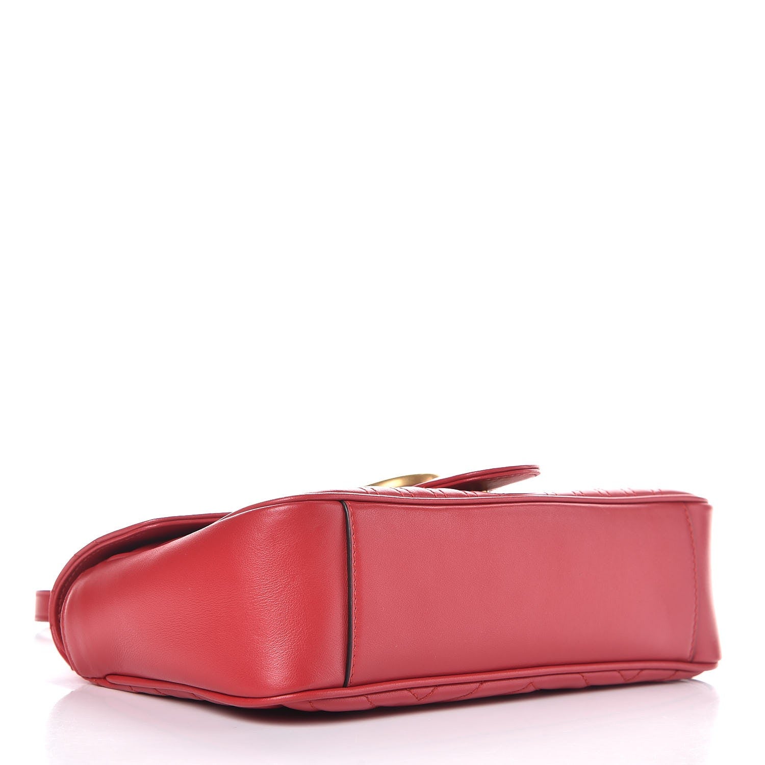 Gucci Calfskin Matelasse Small GG Marmont Shoulder Bag Hibiscus Red 5 of 9