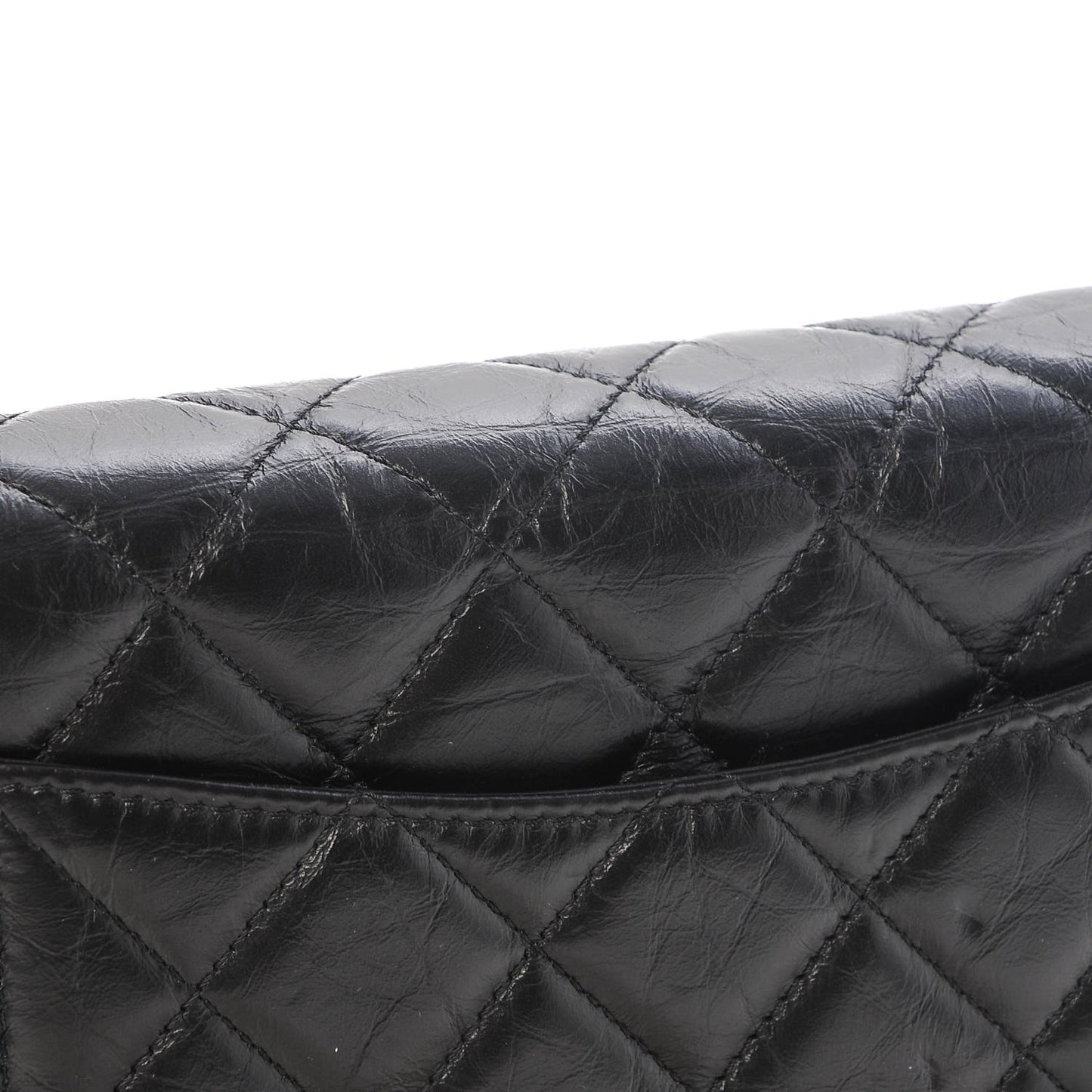 Aged Calfskin Quilted Lucky Charms Casino 2.55 Reissue Wallet On Chain WOC Black