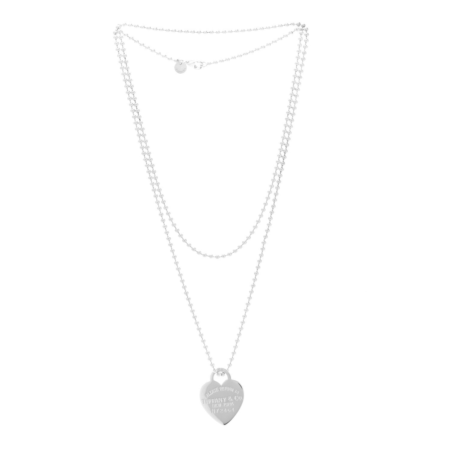 Sterling Silver Long Return to Tiffany Heart Pendant Necklace