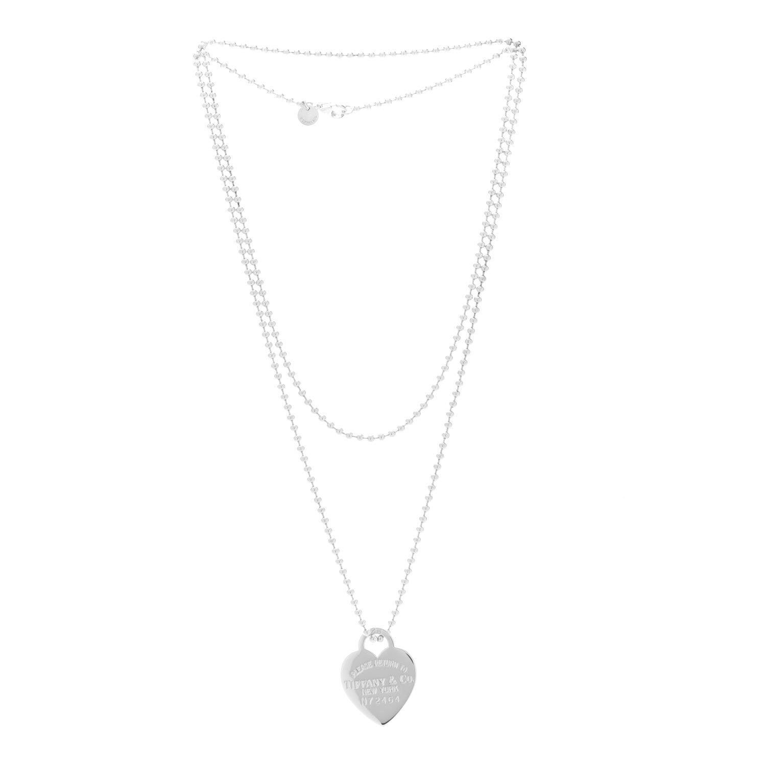 Tiffany Sterling Silver Long Return to Tiffany Heart Pendant Necklace 3 of 5