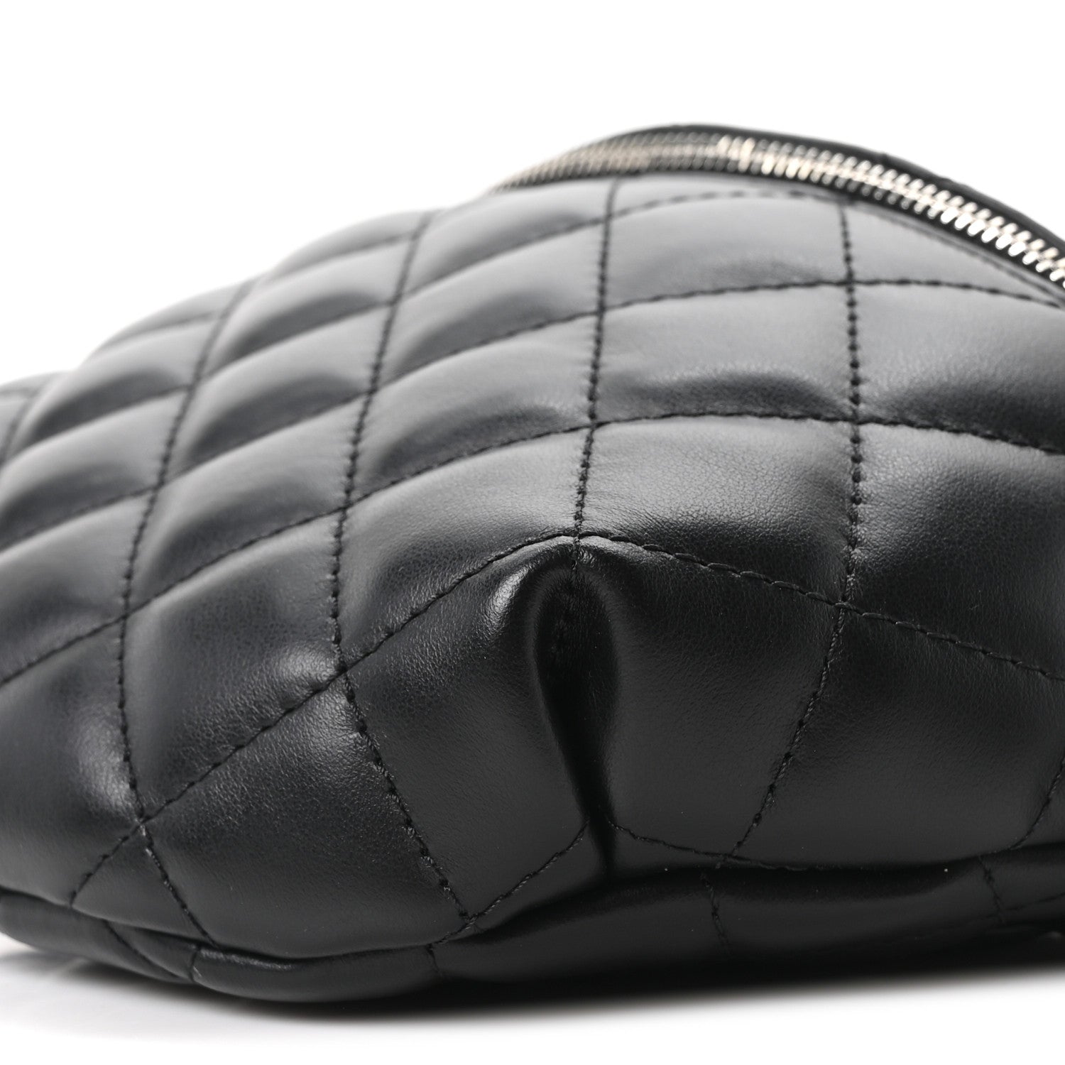 Chanel Calfskin Quilted Uniform Waist Belt Bag Black 9 of 10