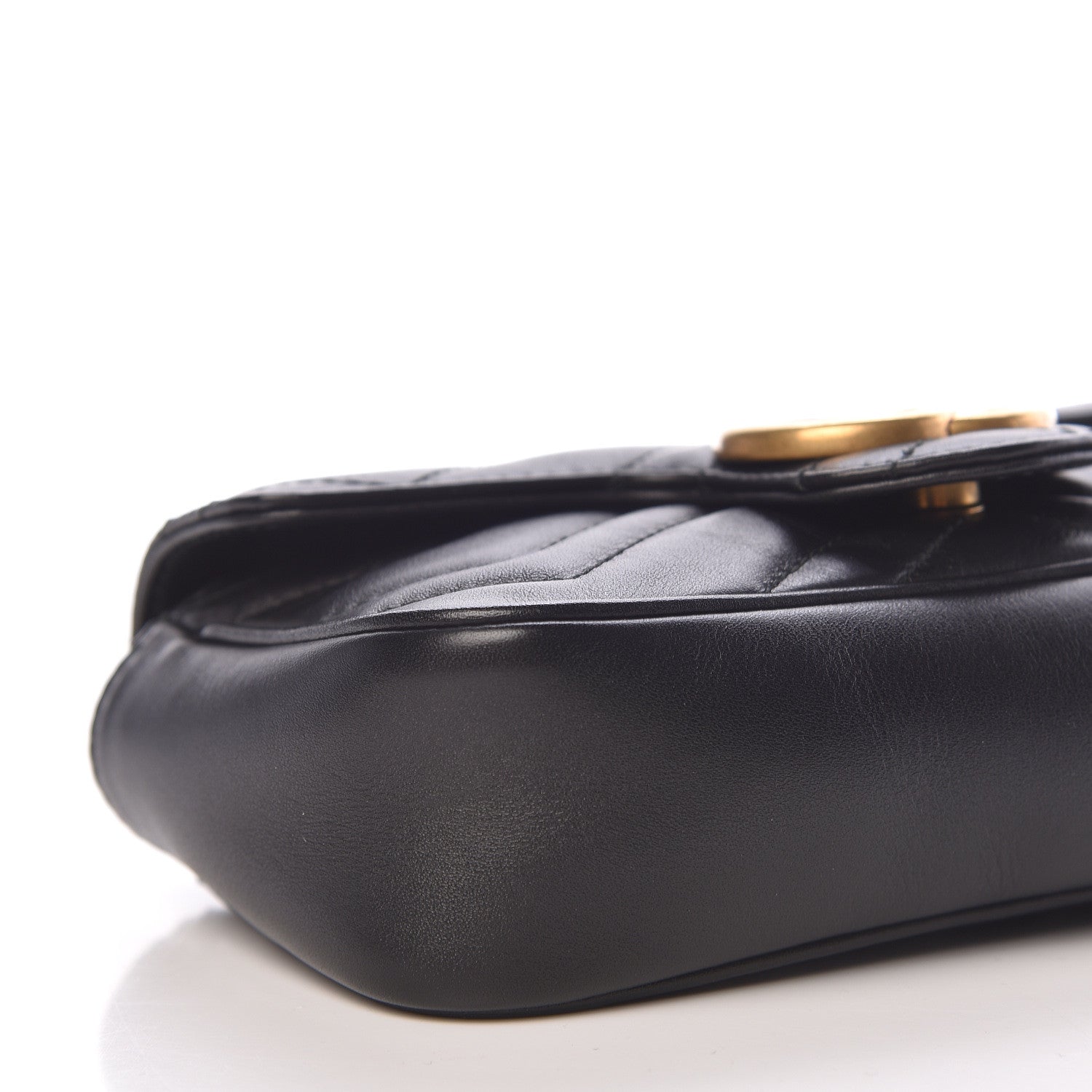 Gucci Calfskin Matelasse Super Mini GG Marmont Shoulder Bag Black 5 of 11