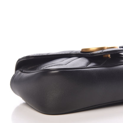 Gucci Calfskin Matelasse Super Mini GG Marmont Shoulder Bag Black 5 of 11