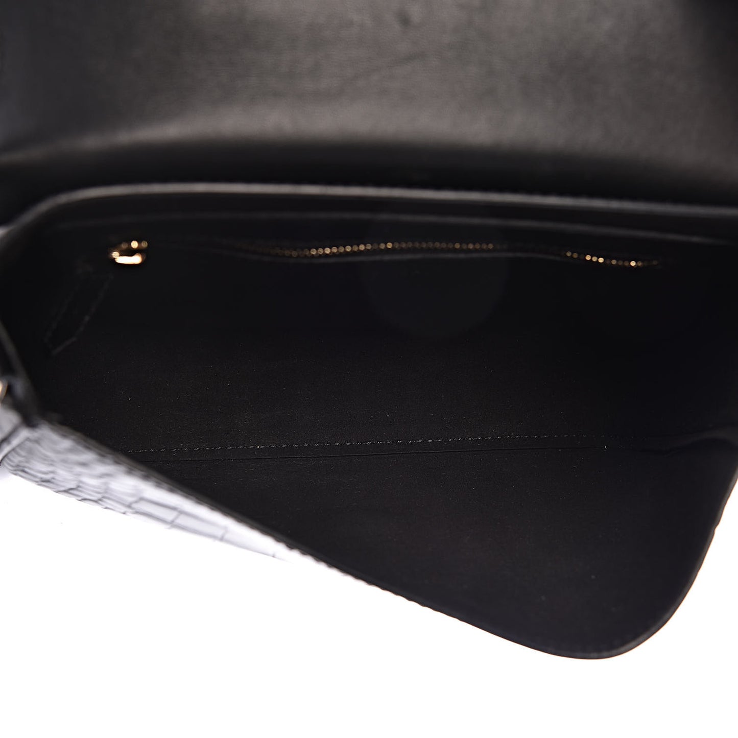 Calfskin Crocodile Embossed Small Nobile Shoulder Bag Black