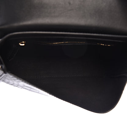 Givenchy Calfskin Crocodile Embossed Small Nobile Shoulder Bag Black 7 of 13