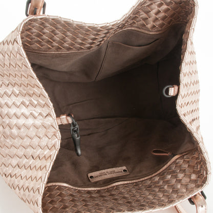 Bottega Veneta Metallic Grosgrain Intrecciato Medium A Shape Seamless Tote Rose Gold 6 of 8