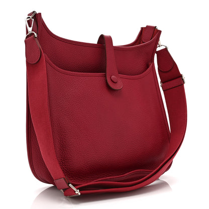 Hermes Taurillon Clemence Evelyne III GM Rouge H 3 of 10