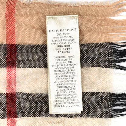 Burberry Wool House Check Lightweight Scarf Camel 4 of 5