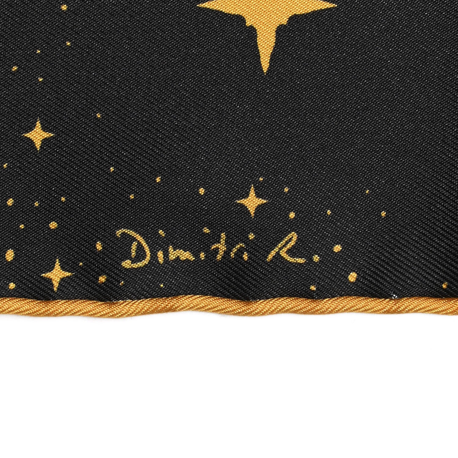 Hermes Silk Clair De Lune Double Face Scarf 90 Black Jaune D'Or Bleu 7 of 10