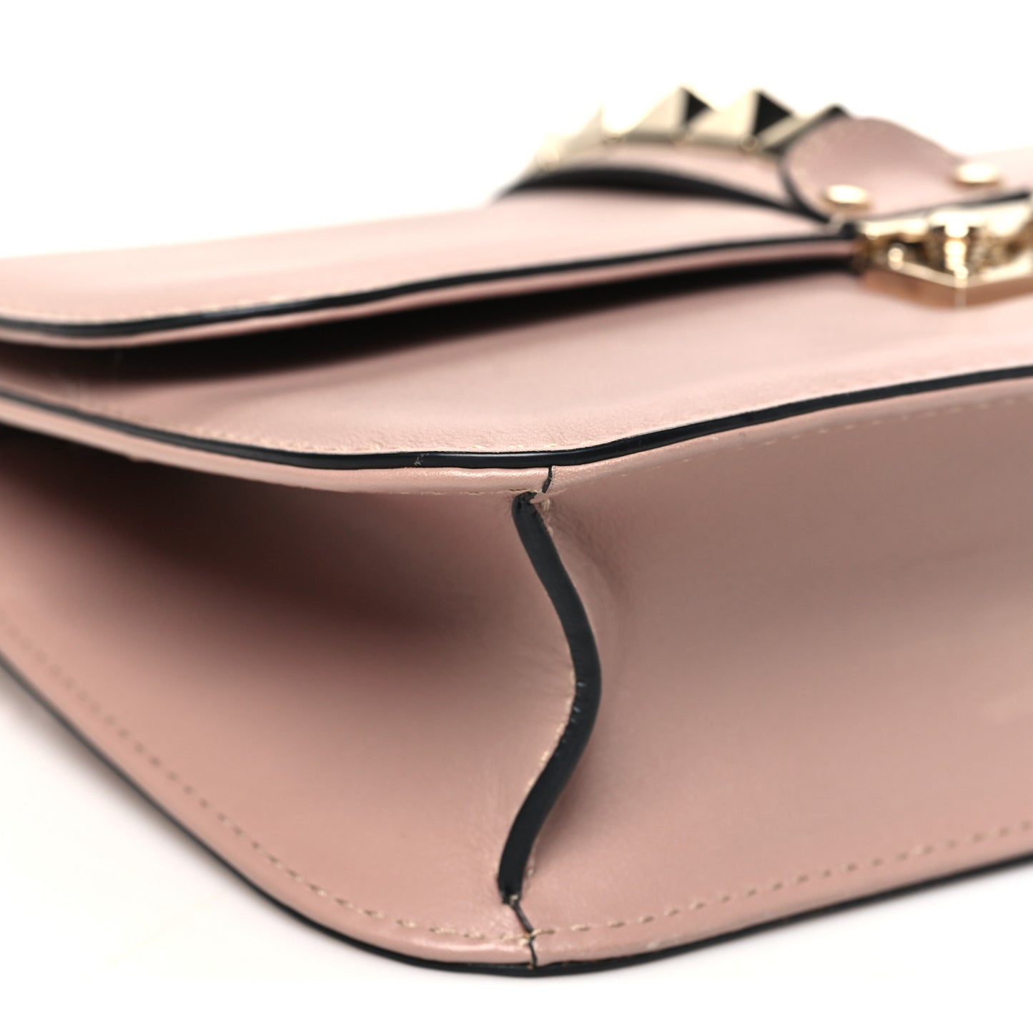 Vitello Medium Glam Lock Rockstud Flap Poudre