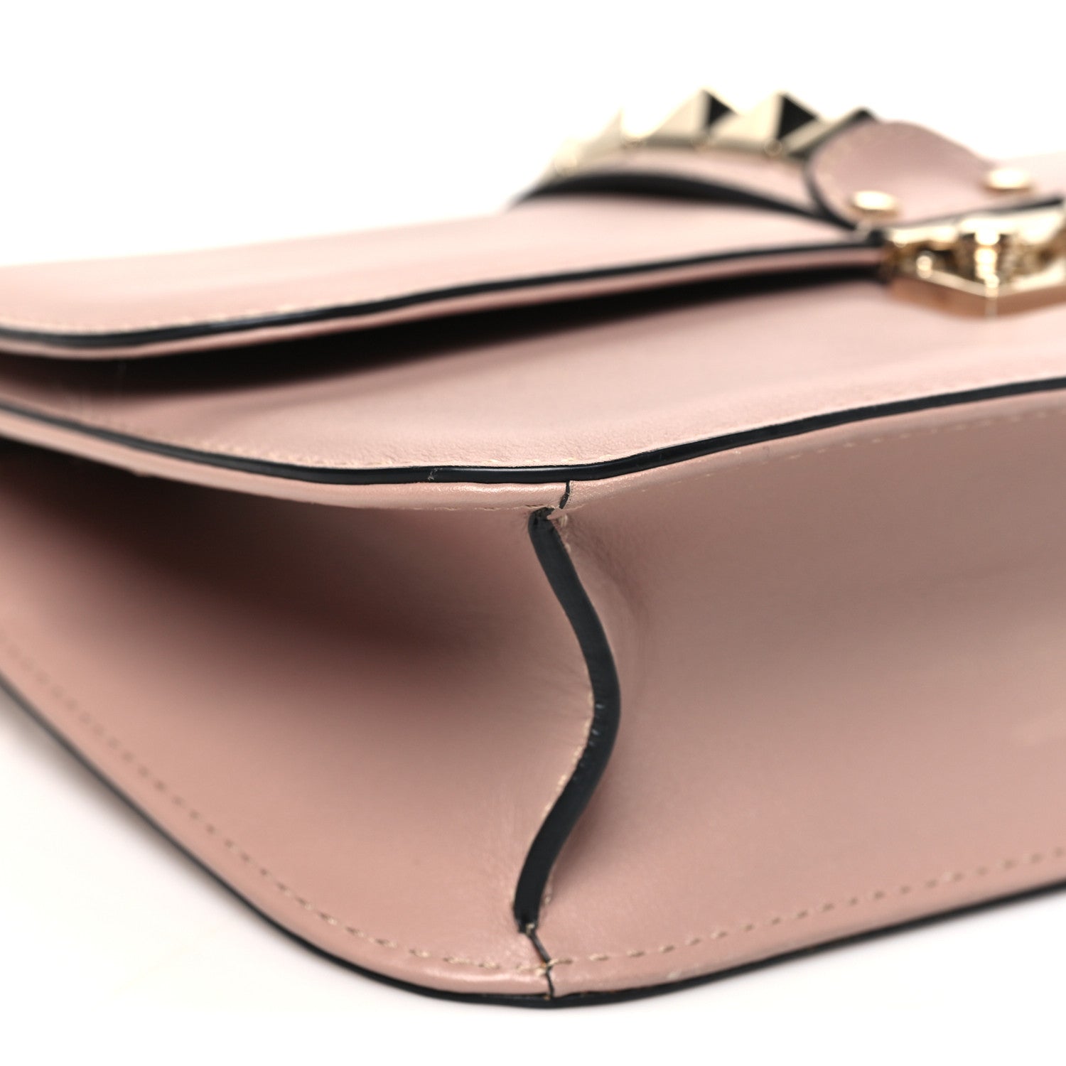 Valentino Garavani Vitello Medium Glam Lock Rockstud Flap Poudre 8 of 9