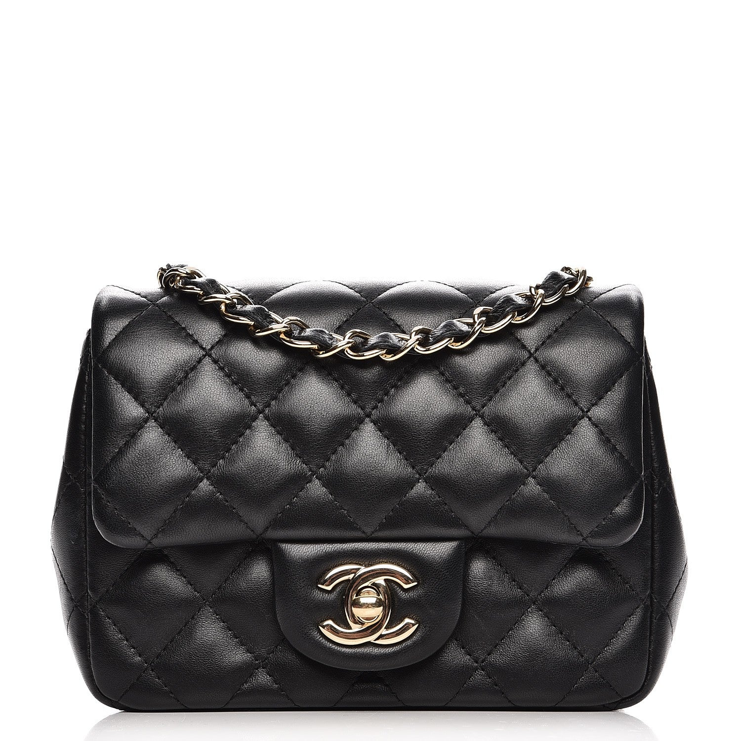 Chanel Lambskin Quilted Mini Square Flap Black 1 of 9