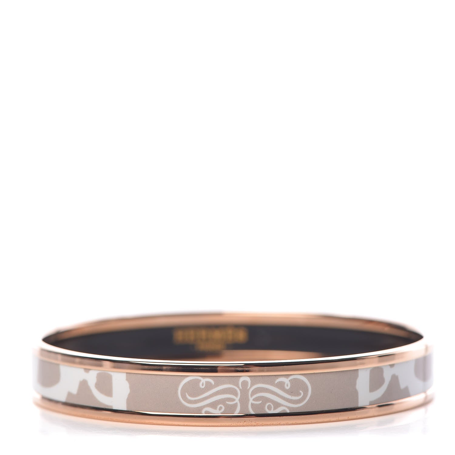 Hermes Enamel Printed Narrow Brides De Gala Tattoo Bracelet 65 Cream 1 of 5