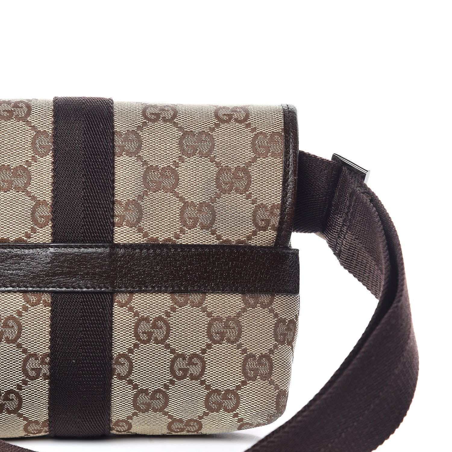 Gucci Monogram Waist Pouch Bag Dark Brown 9 of 11